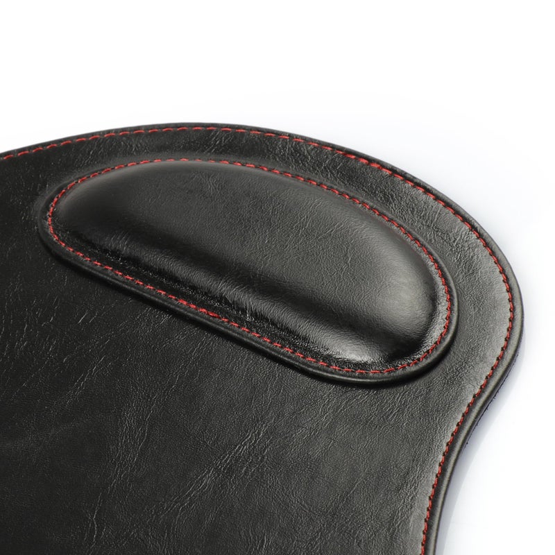Londo PU Leather Oval Shape Non-Slip Mousepad with Wrist Rest Support, Waterproof Surface, Comfort Memory Foam, Light Ergonomic Design Mouse Pad for Laptop, Desktop - Image 3